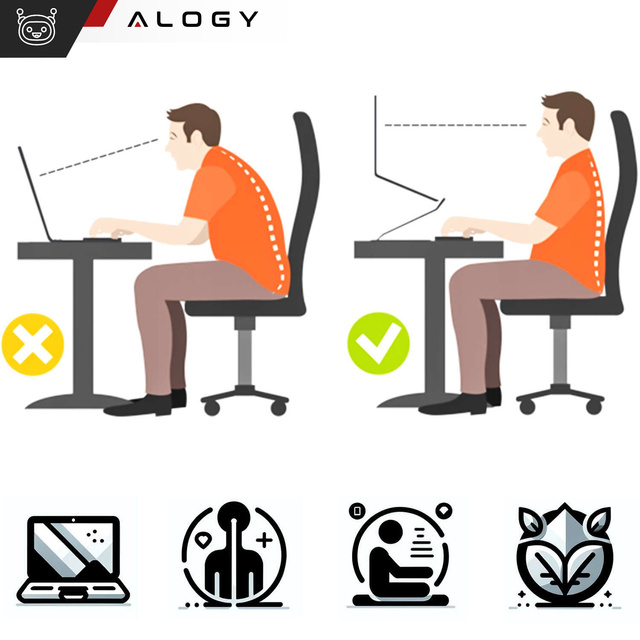 Držák na notebook 17" stojan na tablet Macbook Stojánek 2v1 skládací nastavitelný hliník na stůl Alogy Graphite