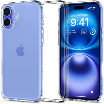 Чохол Spigen Ultra Hybrid Glass для Apple iPhone 16, захисна накладка, чохол для телефону Crystal Clear