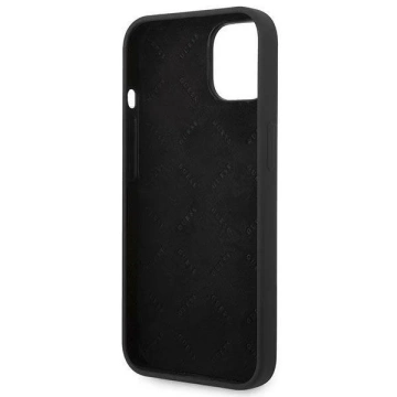 Etui Guess GUHCP14SSLTGK pro Apple iPhone 14 6,1" černý/černý pevný obal silikonový trojúhelník