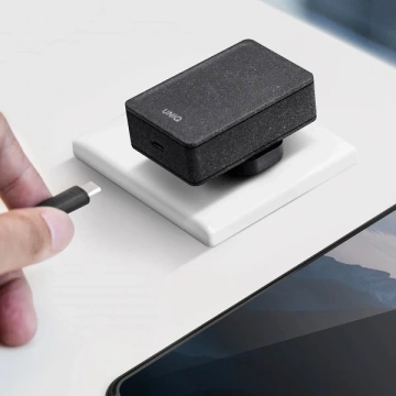 UNIQ Wall Charger Versa Slim USB-C PD 18W USB-C to USB-C cable black/charcoal black (LITHOS Collective)