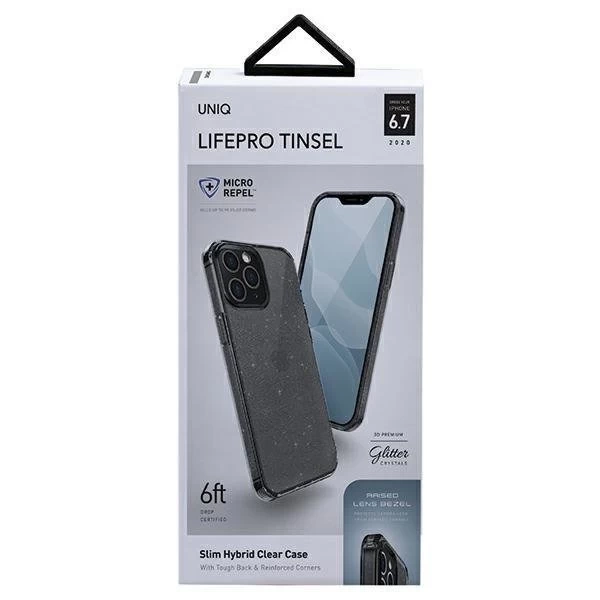 УНІКАЛЬНИЙ чохол LifePro Tinsel iPhone 12 Pro Max 6.7 "чорний / пар дим