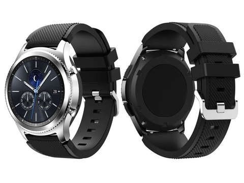 Гумовий спортивний ремінець для Samsung Gear S3 / Watch 46 мм, чорний (22 мм)
