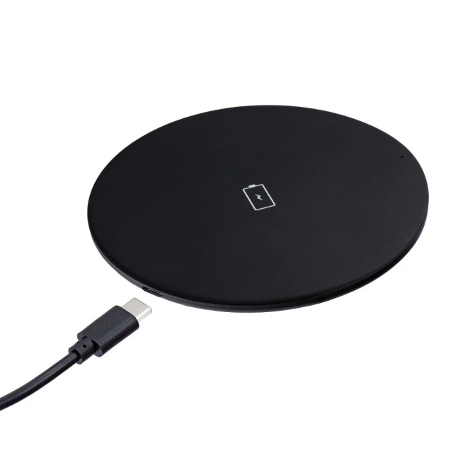 Індуктивний зарядний пристрій Forcell Qi 15W Quick Charge USB-C, тонкий, чорний