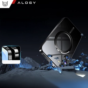 Luxusné puzdro Alogy LuxeShield™️ Glamour s krúžkom a krytom fotoaparátu pre Samsung Galaxy S25 Plus, čierne