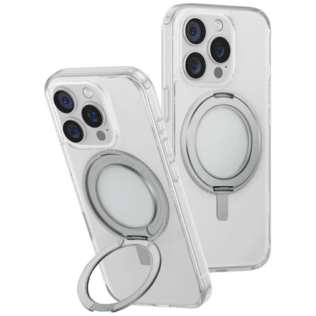 Priehľadné puzdro UNIQ Swivix s otočným stojanom o 360° pre iPhone 16 Pro