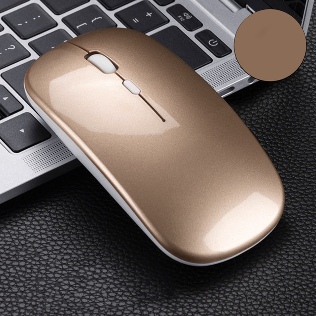 Wireless mouse optical computer mouse silent 2.4G 10m 4D slim Gold
