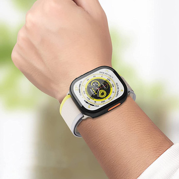 Alogy Protector Case with Glass 2in1 Case Cover for Apple Watch Ultra 49mm Black
