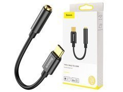 Adaptér Baseus L54 USB-C typu C na mini jack 3,5 mm audio čierny