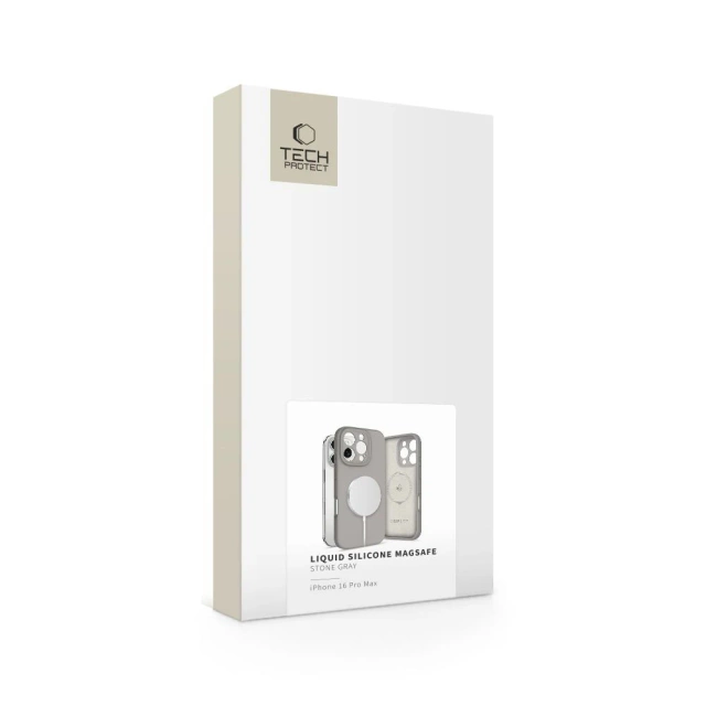 Чохол Tech-Protect Liquid Silicone MagSafe для iPhone 16 Pro Max сірого кольору