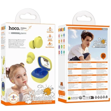 Дитячі TWS-навушники Hoco EW111 Bluetooth 5.4 жовтого кольору