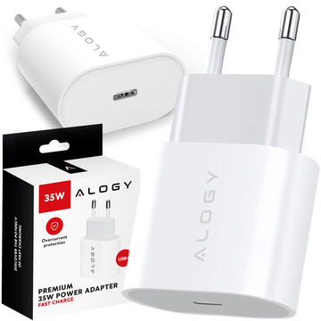 Rýchla a výkonná 35W USB-C nástenná nabíjačka USB typu C PD GaN pre iPhone Alogy White