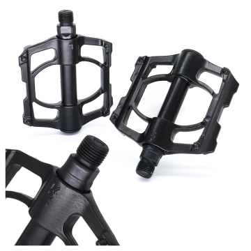 Platform bicycle pedals for MTB bicycles, aluminum 9/16" Black aluminum set [2 pcs.]