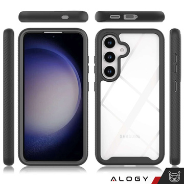 Case for Samsung Galaxy S24 Plus Armored Cover Hydrogel Screen Film Case 360 ​​Defense Pro Black