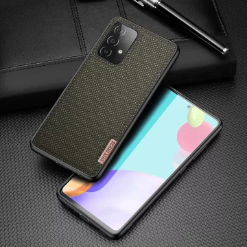 Kryt pouzdra Dux Ducis Fino potažený nylonovým materiálem pro Samsung Galaxy A72 4G zelený