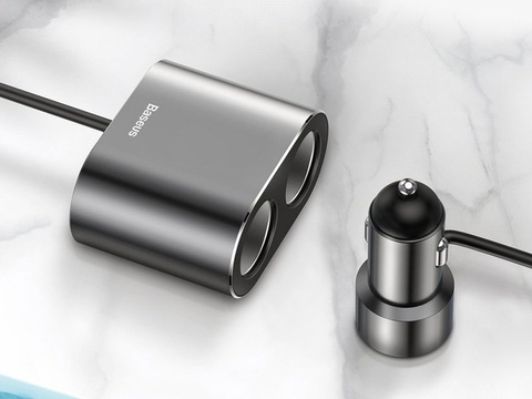 Baseus autonabíjačka 2x USB 80W autocigareta čierna