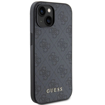 Originálne puzdro GUESS Hardcase GUHCP15SG4GFGR pre iPhone 15 (4G kovové logo / sivé)
