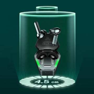 Bluetooth 5.0 slúchadlá Séria USAMS TWS JY Herné bezdrôtové slúchadlá čierna/čierna BHUJY01