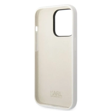 Karl Lagerfeld KLHCP14LSNCHBCH ochranné pouzdro na telefon pro Apple iPhone 14 Pro 6,1" pevné pouzdro bílá/bílá silikonová chupette