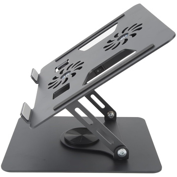 Laptop Table Stand 17.3" Adjustable 360 ​​Cooling Foldable Aluminum 25x21.7cm Alogy Graphite