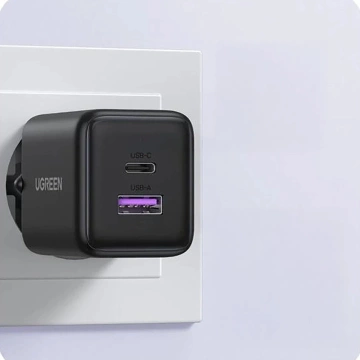 Ładowarka Sieciowa Ugreen X516 GaN 30W USB-C USB-A Szara