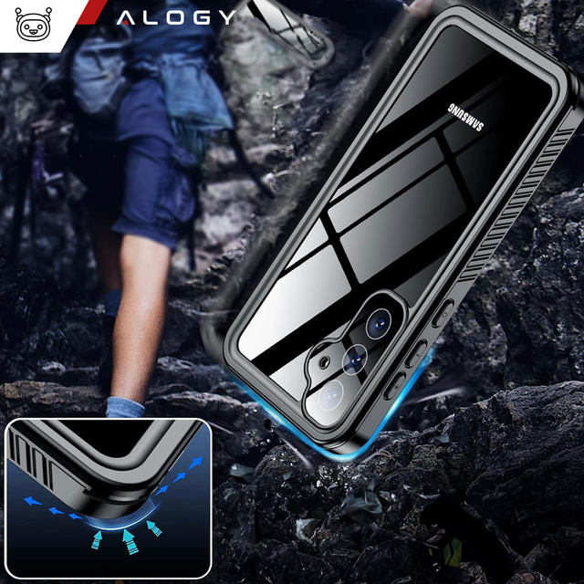 Case for Samsung Galaxy S23 FE Armored 360 case waterproof Armor IP68 Alogy black