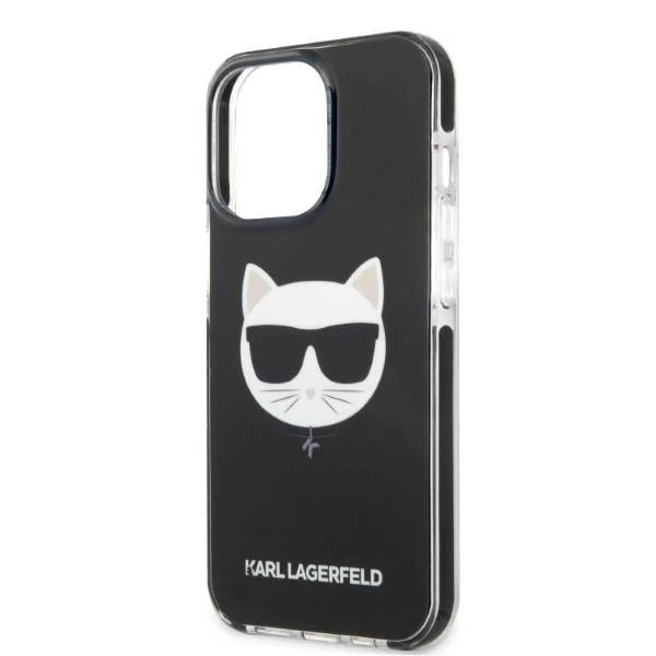 Karl Lagerfeld KLHCP13LTPECK protective phone case for Apple iPhone 13 Pro / 13 6.1" hardcase black/black Choupette Head