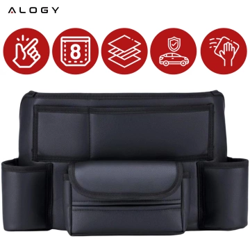 Auto-Organizer für das Auto zwischen Sitzen, Autositz Alogy, Auto-Getränkehalter, Taschentücher, Schwarz