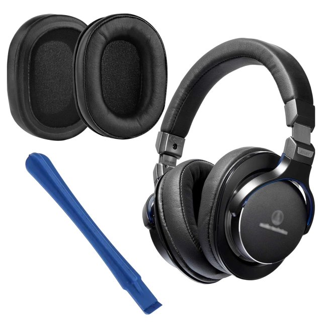 Nauszniki 2x wymienne pady gąbki do słuchawek do AUDIO-TECHNICA ATH-MSR7 ATH-M50x Czarne + urządzenie do demontażu