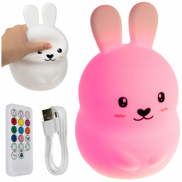 LED silicone night lamp for children 9 colors Lamp Bunny rabbit remote control