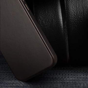 Шкіряний чохол Dux Ducis Naples для iPhone 14 (сумісний з MagSafe) темно-коричневий