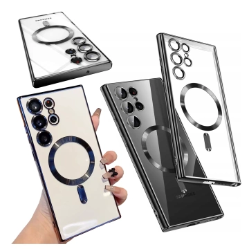 Luxusné puzdro Alogy LuxeShield™️ Glamour s krúžkom a krytom fotoaparátu pre Samsung Galaxy S25 Ultra, čierne