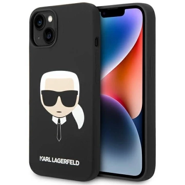 Etui Karl Lagerfeld KLHCP14MSLKHBK na iPhone 14 Plus 6,7" pevné puzdro Silikónová Karl`s Head