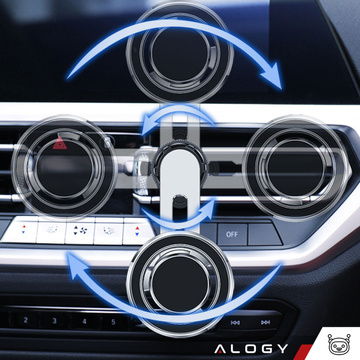 Автотримач MagSafe для iPhone 14 13 12 на решітку Alogy Airvent carholder Black