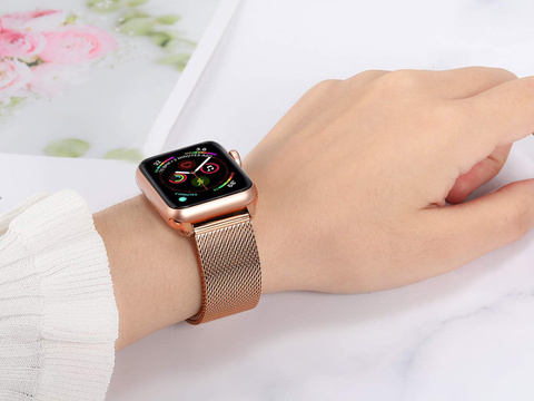 Міланський браслет Alogy ремінець для Apple Watch 38/40 / 41мм Рожеве золото