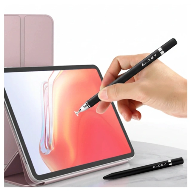 Alogy 2-in-1 kapazitiver Touch-Stift für Telefon-Tablet-Bildschirm mit Stift Schwarz