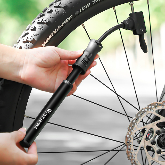 Алюмінієвий велосипедний насос Alogy Mini Bike Pump 100psi з ручкою Чорний