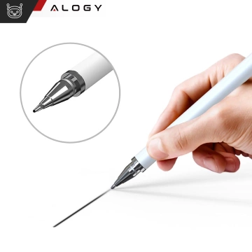 Alogy 2-in-1 capacitive touch stylus for the screen of a phone tablet with a pen White