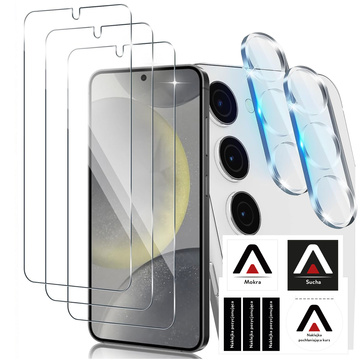 Tempered Glass for Samsung Galaxy S24 Plus 3x Screen Protector 2x Camera Lens Lens Pro 9H Alogy Glass Set