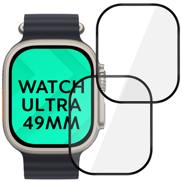 2x Flexibilní Glass 3D Alogy Screen Protector Pro pro Apple Watch Ultra 49mm Black