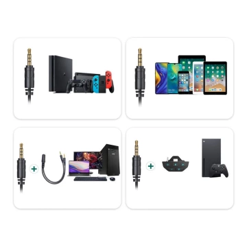 Joyroom Gaming Over-Ear Headphones 3.5mm Mini Jack with Remote and Mic for Gamers black (JR-HG1 green)