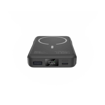 Magnetická power banka s káblom PB31 Lifemag Magsafe Power Bank 10000 mAh (Type C Lightning) čierna