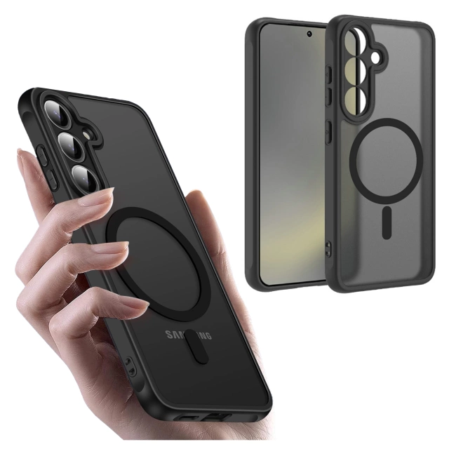Etui do Samsung Galaxy S25 Plus obudowa ochronna na telefon Alogy Matte HybridMag™️ Case do MagSafe Matowe Czarne