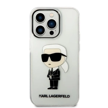 Etui Karl Lagerfeld KLHCP14XHNIKTCT na iPhone 14 Pro Max 6,7" pevné puzdro Ikonik Karl Lagerfeld priehľadné