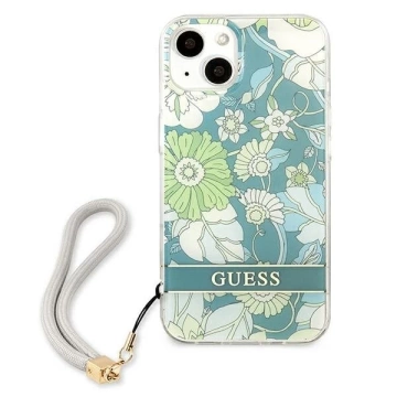 Guess GUHCP13MHFLSN iPhone 13 6,1" зелений/зелений твердий чохол Flower Strap