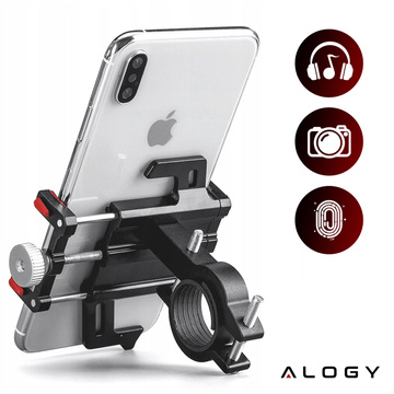 Držák telefonu na telefon Alogy 55-95 mm pro koloběžku na kolo, černý