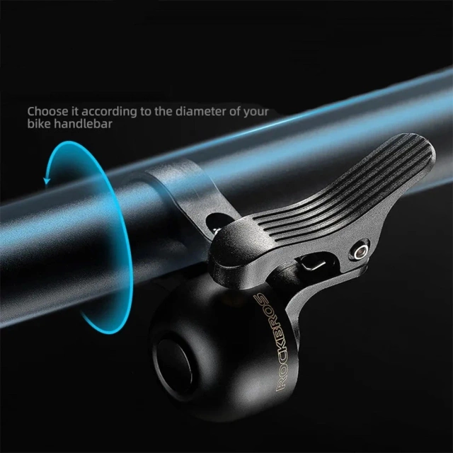 Велосипедний дзвінок Rockbros 34210007001 на ліву сторону керма - чорний