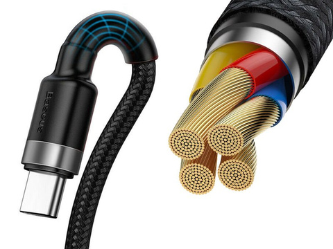Kábel Baseus Cafule HW QC USB-C Typ C 40W 5A 1M sivá čierna