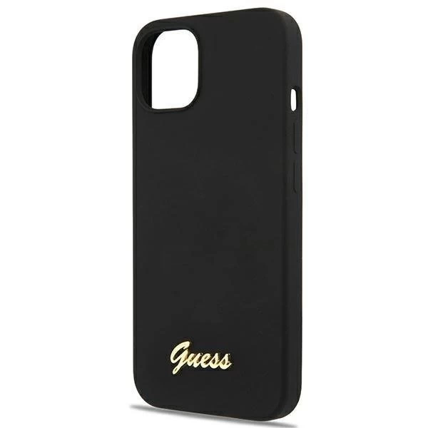 Ratet mal, GUHMP13MLSLMGBK iPhone 13 6,1" schwarz/czarny Hardcase Silikonschrift Gold Logo