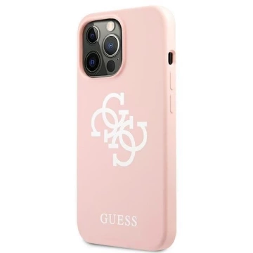 Guess GUHCP13LLS4GWPI iPhone 13 Pro / 13 6,1" różowy/růžové pevné pouzdro Silikonové 4G logo