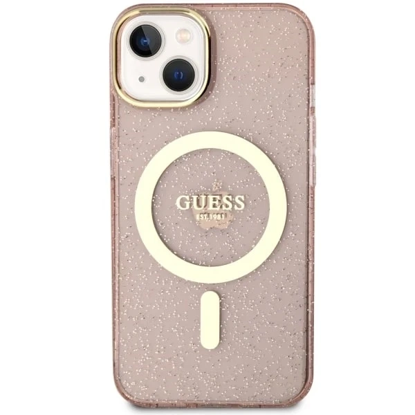 Etui Guess GUHMP14MHCMCGP pre iPhone 14 Plus 6,7" pevné puzdro Glitter Gold MagSafe
